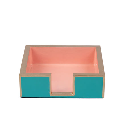 Gracie Enameled Color Block Amelia Cocktail Tray - Light Blue & Blue