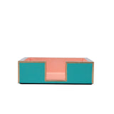 Gracie Enameled Color Block Amelia Cocktail Tray - Turquoise & Blush