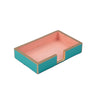 Gracie Enameled Color Block Amelia Guest Towel Tray - Turquoise & Blush