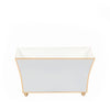 Gracie Fluted Rectangle Cachepot - White