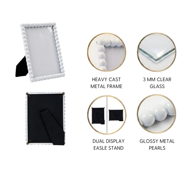 Gracie Pearl Photo Frame - White