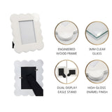 Gracie Scalloped Photo Frame - White