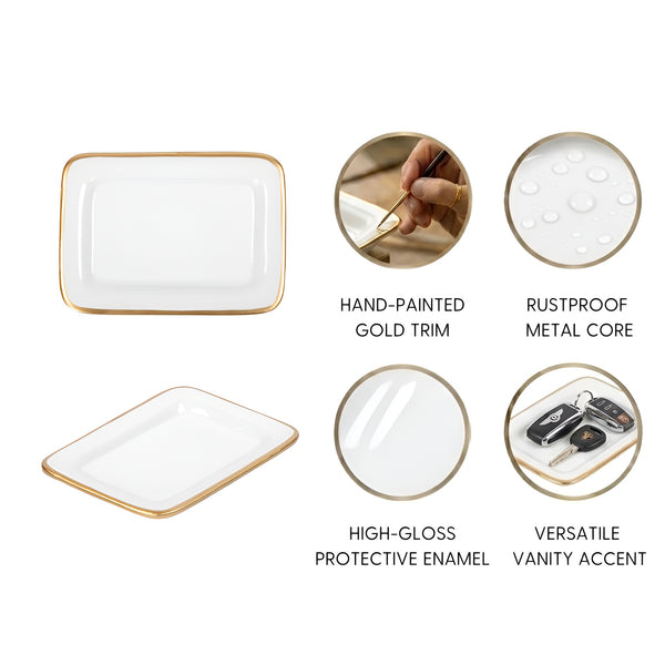Gracie Enameled Laney Tray White