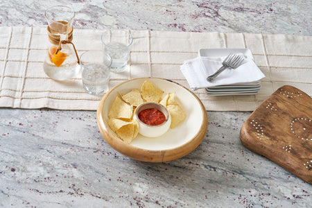 Emma Stripe Enameled Tori Trinket Tray - Blue & Green