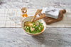 Gracie Salad Bowl - Mango Wood & White Enamel