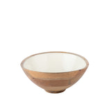 Gracie Salad Bowl - Mango Wood & White Enamel