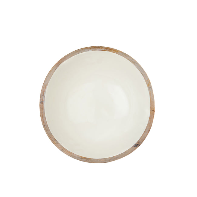 Gracie Wooden Salad Bowl - White