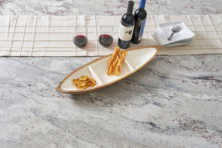 Emma Stripe Enameled Tori Trinket Tray - Blue & Green