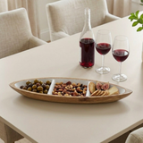 Gracie Statement Platter - Mango Wood & White Enamel