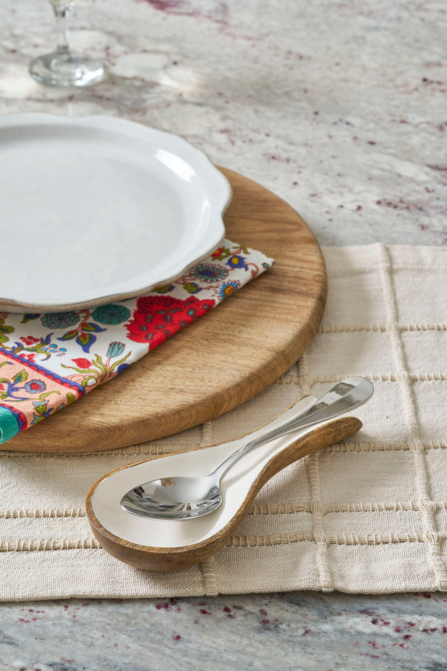 Gracie Wooden Spoon Rest - White