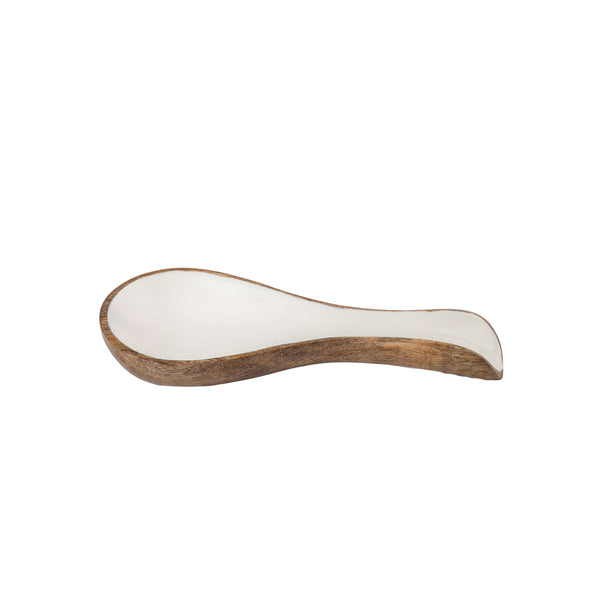 Gracie Wooden Spoon Rest - White