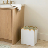 Gracie Scarlett Wastebasket White & Sage Green