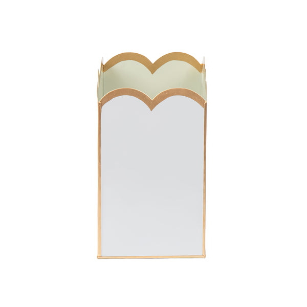Gracie Scarlett Wastebasket White & Sage Green