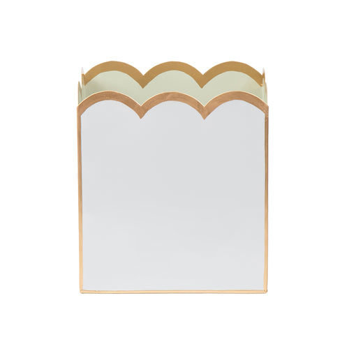 Gracie Scarlett Wastebasket White & Sage Green