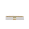 Gracie Enameled Color Block Amelia Guest Towel Tray - White & Taupe