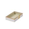 Gracie Enameled Color Block Amelia Guest Towel Tray - White & Taupe