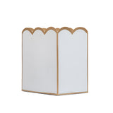 Gracie Scarlett Wastebasket White & Taupe