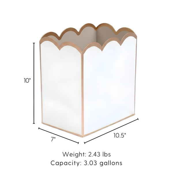 Gracie Scarlett Wastebasket White & Taupe