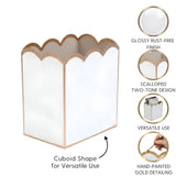 Gracie Scarlett Wastebasket White & Taupe