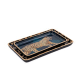 Leopard on Sussex Plaid Rowan Tray Set