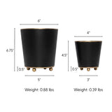 Mattie Round Cachepot Planter Black