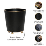 Mattie Round Cachepot Planter Black