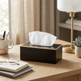 Mattie Rectangular Tissue Box Cover - Black