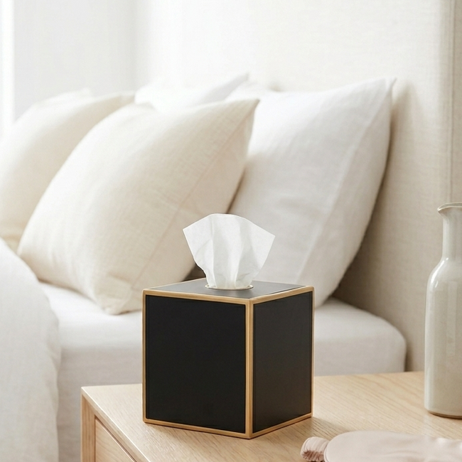 Mattie Tissue Box Cover Black