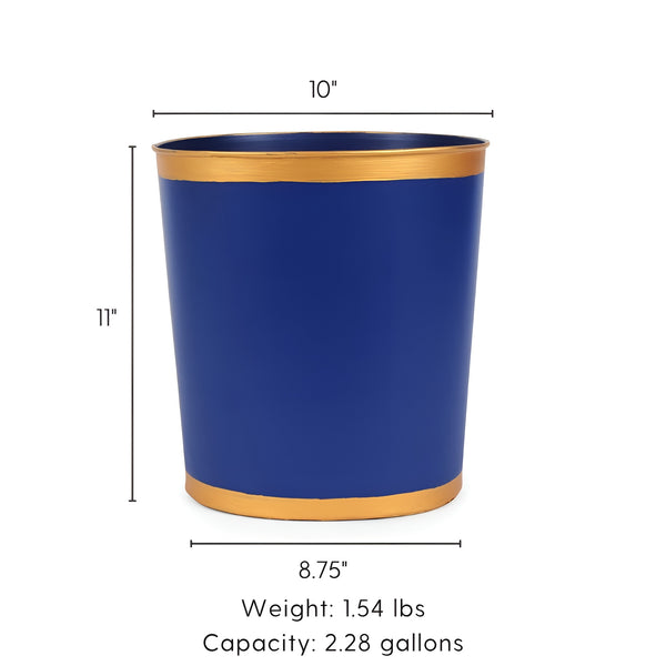 Mattie Oval Wastebasket Blue
