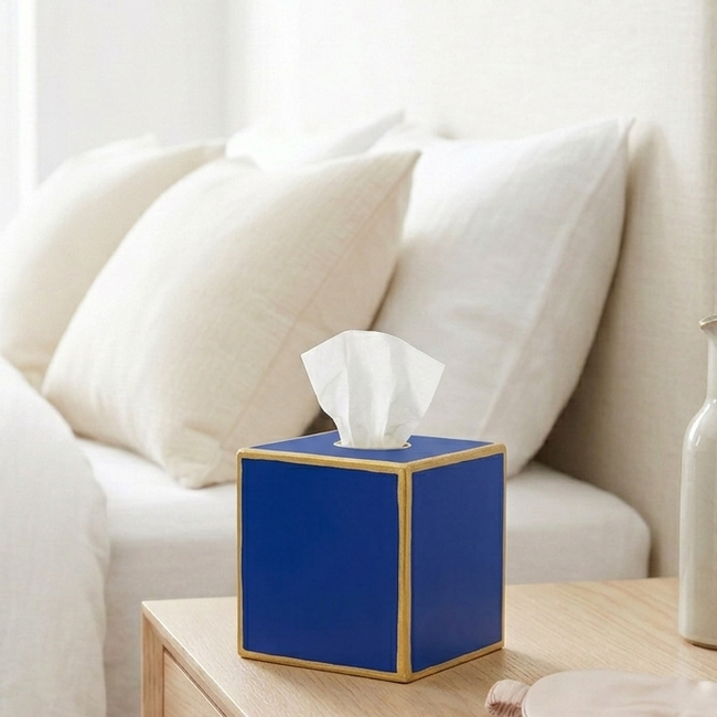 Mattie Tissue Box Cover Blue