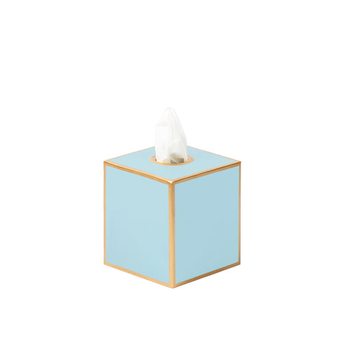Mattie Square Tissue Box Cover - Cool Blue
