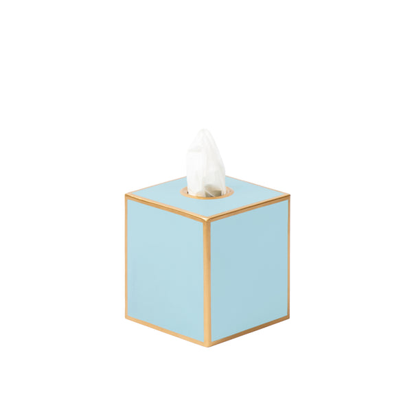 Mattie Square Tissue Box Cover - Cool Blue