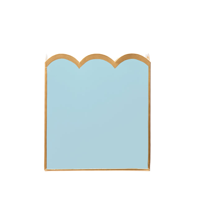 Gracie Scarlet Wastebasket Cool Blue & White