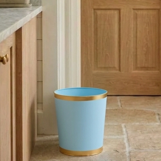 Mattie Oval Wastebasket - Cool Blue