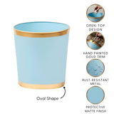 Mattie Oval Wastebasket - Cool Blue