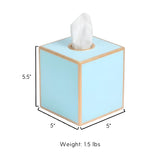 Mattie Square Tissue Box Cover - Cool Blue