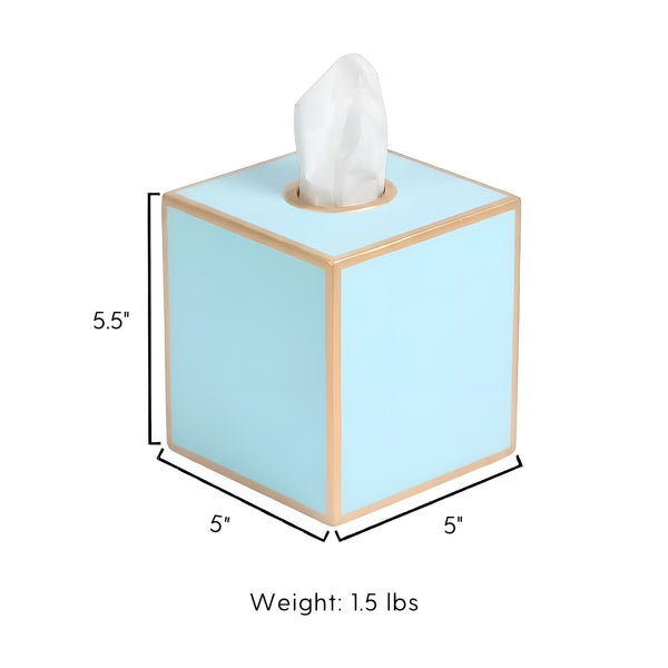 Mattie Square Tissue Box Cover - Cool Blue