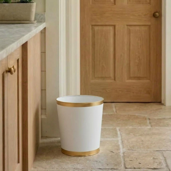 Mattie Oval Wastebasket - Cloud