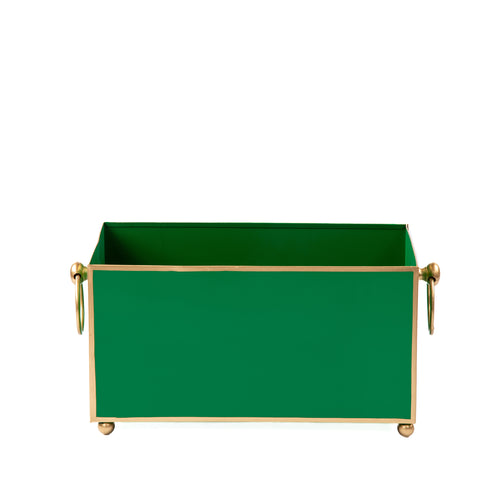 Mattie Rectangular Cachepot Planter 6x12 - Emerald Green