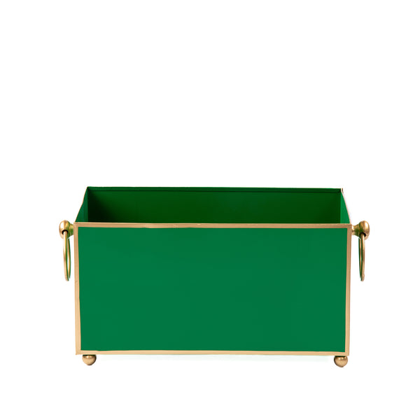 Mattie Rectangular Cachepot Planter 6x12 - Emerald Green
