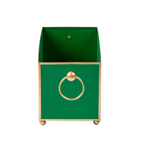 Mattie Rectangular Cachepot Planter 6x12 - Emerald Green