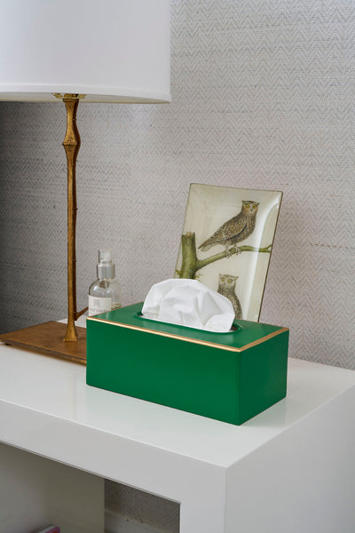 Mattie Rectangular Tissue Box Cover - Emerald Green
