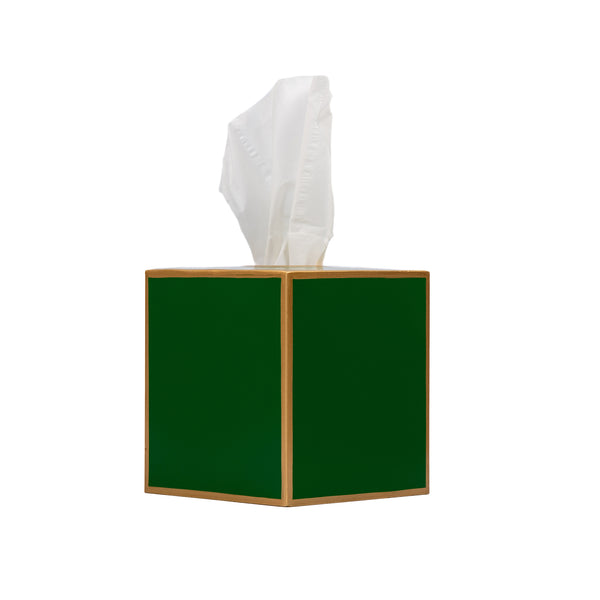 Mattie Square Tissue Box Cover - Emerald Green