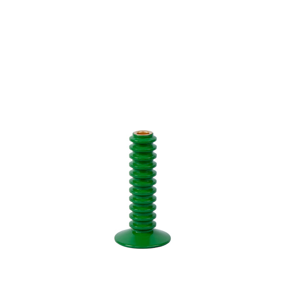 Mattie Short Spiral Taper Candle Holder - 9" - Green