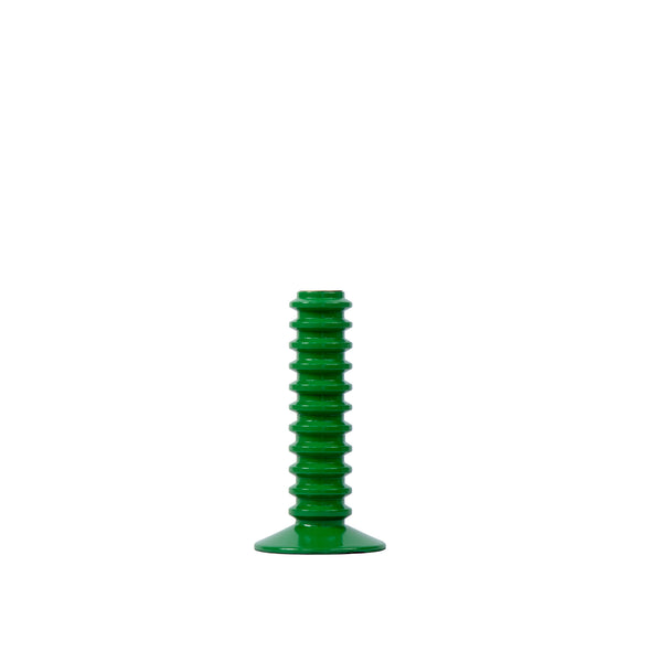 Mattie Short Spiral Taper Candle Holder - 9" - Green