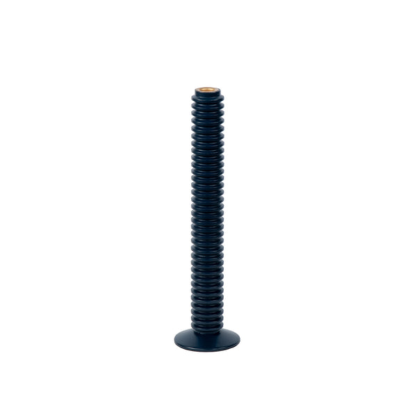 Mattie Tall Spiral Taper Candle Holder - 13" - Indigo Blue