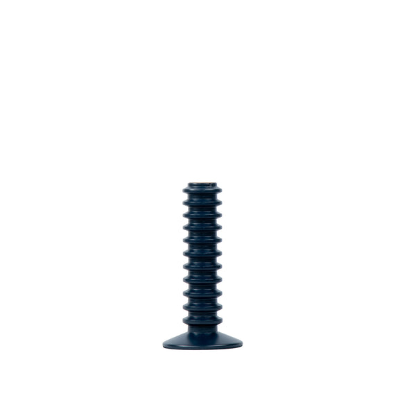 Mattie Short Spiral Taper Candle Holder - 9" - Indigo Blue