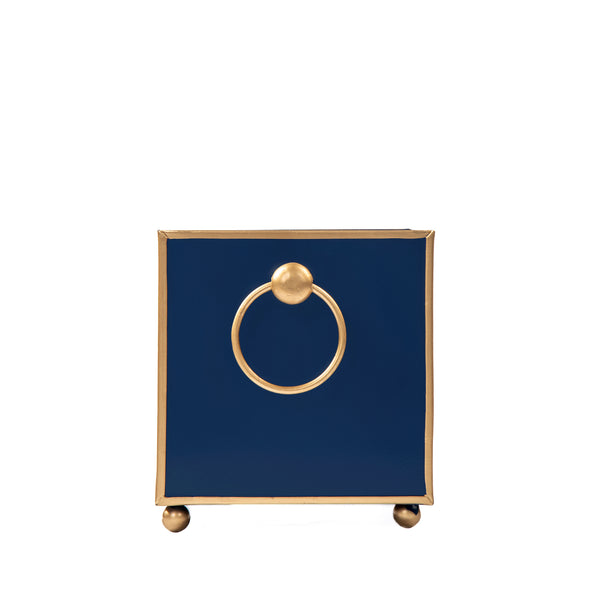 Mattie Rectangular Cachepot Planter 6x12 - Indigo Blue
