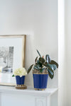 Mattie Round Cachepot Planter - Indigo Blue