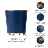 Mattie Round Cachepot Planter - Indigo Blue